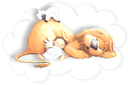 The Sheep (baby) and the Lion, in peace