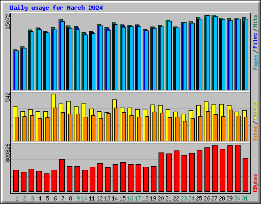 Daily usage for March 2024
