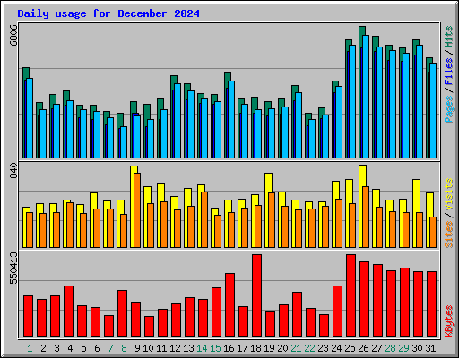 Daily usage for December 2024